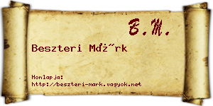 Beszteri Márk névjegykártya