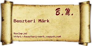 Beszteri Márk névjegykártya